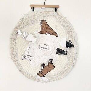 Crate&Barrel White and Brown Arctic Animal Play Mat